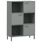 vidaXL Librería patas de metal OSLO madera maciza gris 90x35x128,5cm vidaXL Librería patas de metal OSLO madera maciza gris 90x35x128,5cm