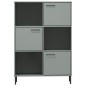 vidaXL Librería patas de metal OSLO madera maciza gris 90x35x128,5cm vidaXL Librería patas de metal OSLO madera maciza gris 90x35x128,5cm