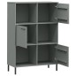 vidaXL Librería patas de metal OSLO madera maciza gris 90x35x128,5cm vidaXL Librería patas de metal OSLO madera maciza gris 90x35x128,5cm