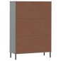 vidaXL Librería patas de metal OSLO madera maciza gris 90x35x128,5cm vidaXL Librería patas de metal OSLO madera maciza gris 90x35x128,5cm