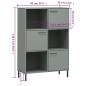 vidaXL Librería patas de metal OSLO madera maciza gris 90x35x128,5cm vidaXL Librería patas de metal OSLO madera maciza gris 90x35x128,5cm