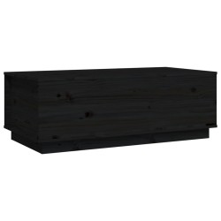 vidaXL Mesa de centro de madera maciza de pino negro 100x50x35 cm