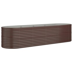 vidaXL Jardinera arriate acero recubrimiento polvo marrón 296x80x68 cm