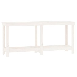 vidaXL Banco de trabajo de madera maciza de pino blanco 180x50x80 cm