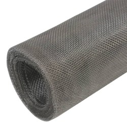vidaXL Malla mosquitera de acero inoxidable plateada 100x500 cm