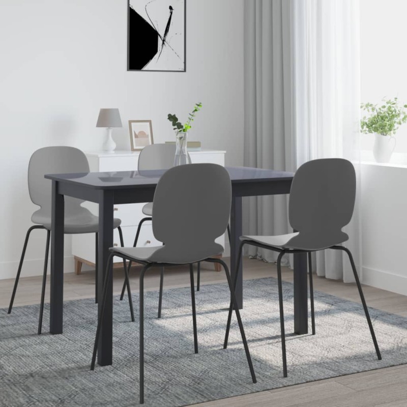 vidaXL Mesa de comedor de madera maciza de caucho negro 114x71x75 cm vidaXL Mesa de comedor de madera maciza de caucho negro 114x71x75 cm