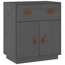 vidaXL Aparador de madera maciza de pino gris 65,5x40x75 cm