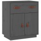 vidaXL Aparador de madera maciza de pino gris 65,5x40x75 cm