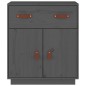 vidaXL Aparador de madera maciza de pino gris 65,5x40x75 cm