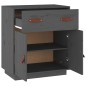 vidaXL Aparador de madera maciza de pino gris 65,5x40x75 cm