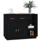 vidaXL Aparador de madera maciza de pino negro 98,5x40x75 cm vidaXL Aparador de madera maciza de pino negro 98,5x40x75 cm