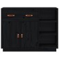 vidaXL Aparador de madera maciza de pino negro 98,5x40x75 cm vidaXL Aparador de madera maciza de pino negro 98,5x40x75 cm
