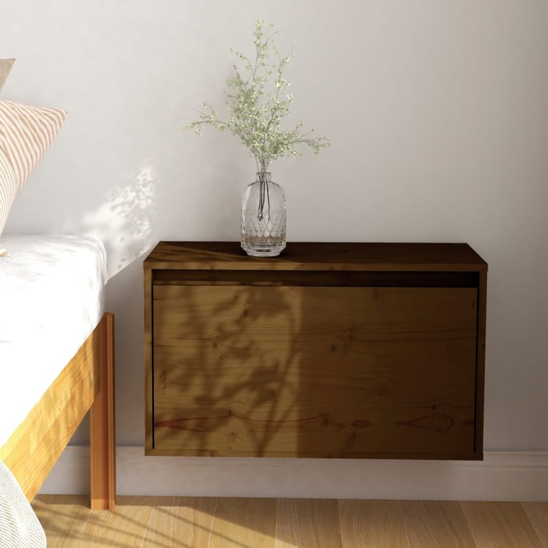 vidaXL Armario de pared madera maciza de pino marrón miel 60x30x35 cm vidaXL Armario de pared madera maciza de pino marrón miel 60x30x35 cm