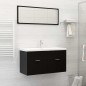 vidaXL Juego de muebles de baño 2 pzas madera contrachapada negro vidaXL Juego de muebles de baño 2 pzas madera contrachapada negro