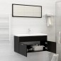 vidaXL Juego de muebles de baño 2 pzas madera contrachapada negro vidaXL Juego de muebles de baño 2 pzas madera contrachapada negro