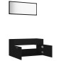 vidaXL Juego de muebles de baño 2 pzas madera contrachapada negro vidaXL Juego de muebles de baño 2 pzas madera contrachapada negro