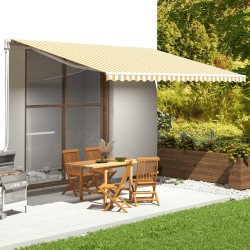 vidaXL Tela de repuesto para toldo amarillo y blanco 5x3,5 m