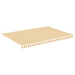 vidaXL Tela de repuesto para toldo amarillo y blanco 5x3,5 m