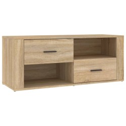 vidaXL Mueble para TV madera contrachapada color roble 100x35x40 cm