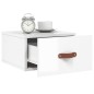 vidaXL Mesita de noche de pared blanco brillo 35x35x20 cm