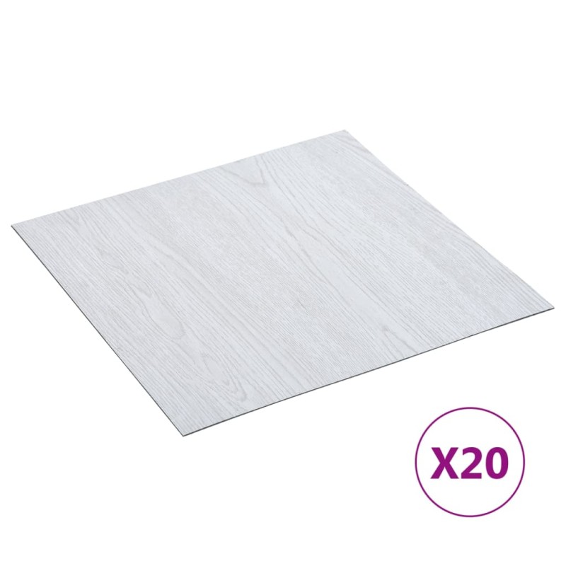 vidaXL Tarimas autoadhesivas 20 piezas PVC 1,86 m² blanco vidaXL Tarimas autoadhesivas 20 piezas PVC 1,86 m² blanco