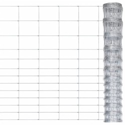vidaXL Valla de jardín de acero galvanizado plateado 50x1,6 m
