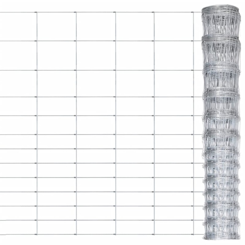 vidaXL Valla de jardín de acero galvanizado plateado 50x1,6 m