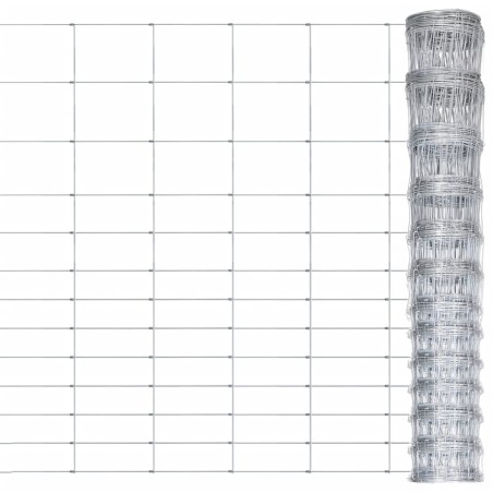 vidaXL Valla de jardín de acero galvanizado plateado 50x1,6 m