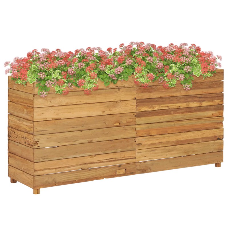vidaXL Jardinera madera maciza de teca y acero 150x40x72 cm vidaXL Jardinera madera maciza de teca y acero 150x40x72 cm