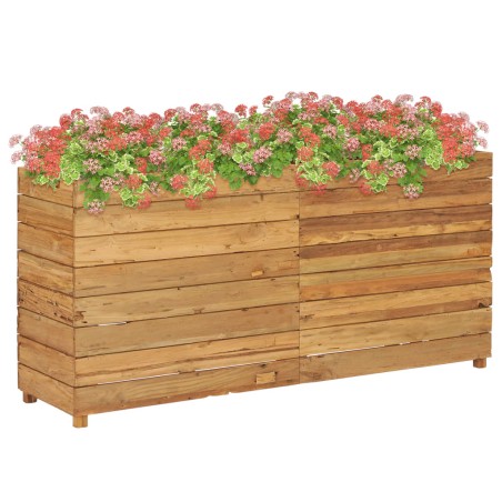 vidaXL Jardinera madera maciza de teca y acero 150x40x72 cm