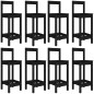 vidaXL Mesa y taburetes altos jardín 9 pzas madera maciza pino negro vidaXL Mesa y taburetes altos jardín 9 pzas madera maciza pino negro