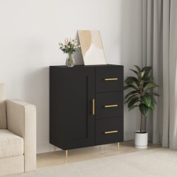 vidaXL Aparador de madera de ingeniería negro 69,5x34x90 cm