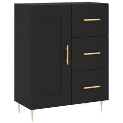 vidaXL Aparador de madera de ingeniería negro 69,5x34x90 cm