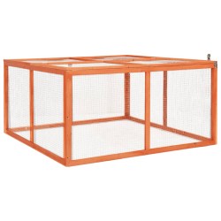 vidaXL Conejera de madera maciza de abeto 124x120x60 cm