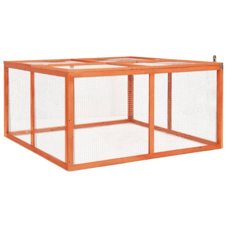 vidaXL Conejera de madera maciza de abeto 124x120x60 cm