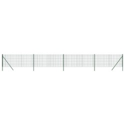vidaXL Cerca de alambre de acero galvanizado verde 1x10 m