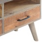 vidaXL Mueble para TV madera maciza de mango rugosa gris 130x35x51 cm vidaXL Mueble para TV madera maciza de mango rugosa gris 130x35x51 cm