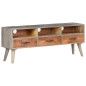 vidaXL Mueble para TV madera maciza de mango rugosa gris 130x35x51 cm vidaXL Mueble para TV madera maciza de mango rugosa gris 130x35x51 cm