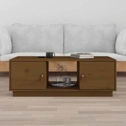 vidaXL Mesa de centro madera maciza de pino marrón miel 100x50x35 cm