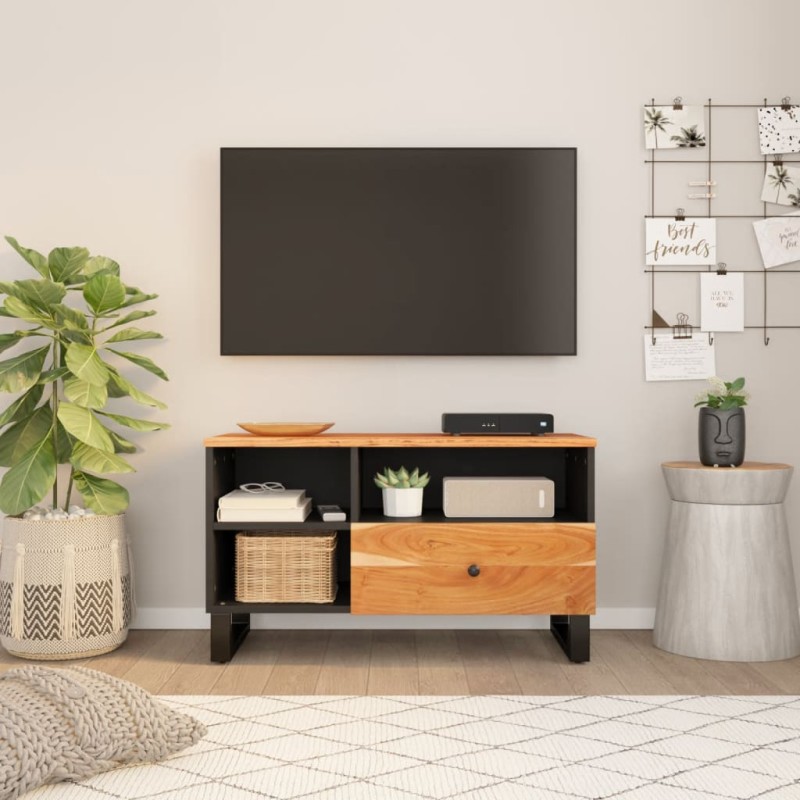 vidaXL Mueble de TV madera acacia y madera de ingeniería 80x33x46 cm vidaXL Mueble de TV madera acacia y madera de ingeniería 80x33x46 cm