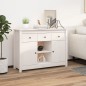 vidaXL Aparador de madera maciza de pino blanco 100x35x74,5 cm