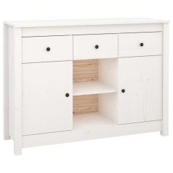 vidaXL Aparador de madera maciza de pino blanco 100x35x74,5 cm