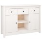 vidaXL Aparador de madera maciza de pino blanco 100x35x74,5 cm