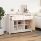 vidaXL Aparador de madera maciza de pino blanco 100x35x74,5 cm