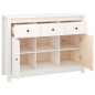 vidaXL Aparador de madera maciza de pino blanco 100x35x74,5 cm