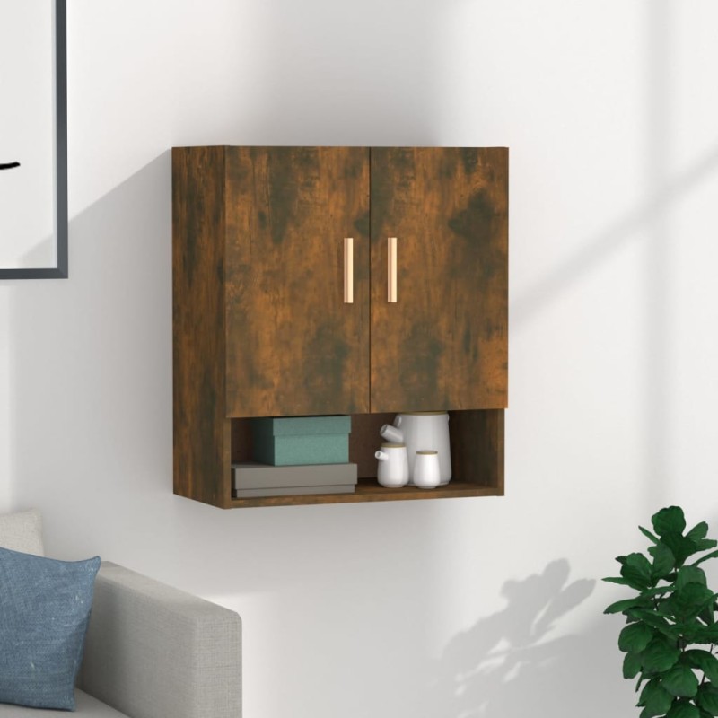 vidaXL Armario de pared madera contrachapada roble ahumado 60x31x70 cm vidaXL Armario de pared madera contrachapada roble ahumado 60x31x70 cm