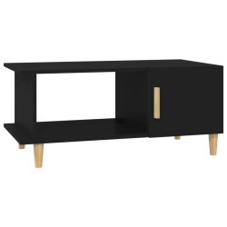 vidaXL Mesa de centro madera contrachapada negro 90x50x40 cm