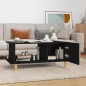 vidaXL Mesa de centro madera contrachapada negro 90x50x40 cm