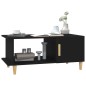vidaXL Mesa de centro madera contrachapada negro 90x50x40 cm