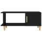vidaXL Mesa de centro madera contrachapada negro 90x50x40 cm
